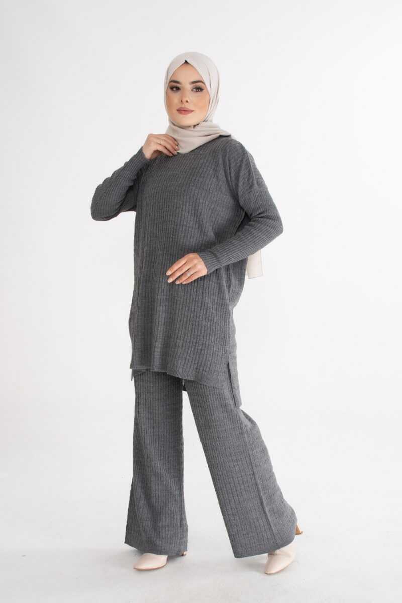 AFL Arya Knitted 2 Piece Set Dark Gray