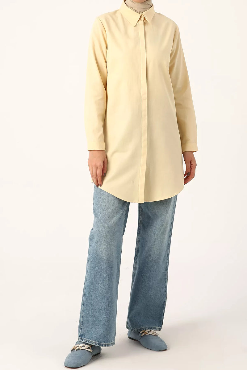 All Cotton Basic Tunic Yellow
