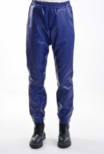 A&W BLK606004 Leather Pants Navy Blue