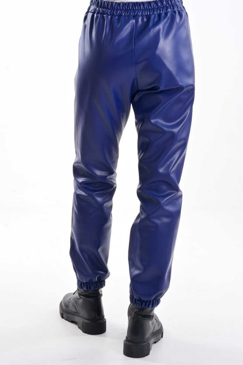 Almarwah BLK606004 Leather Pants Navy Blue