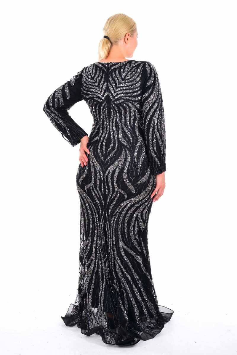 BLY 05984 Gown Black- Silver