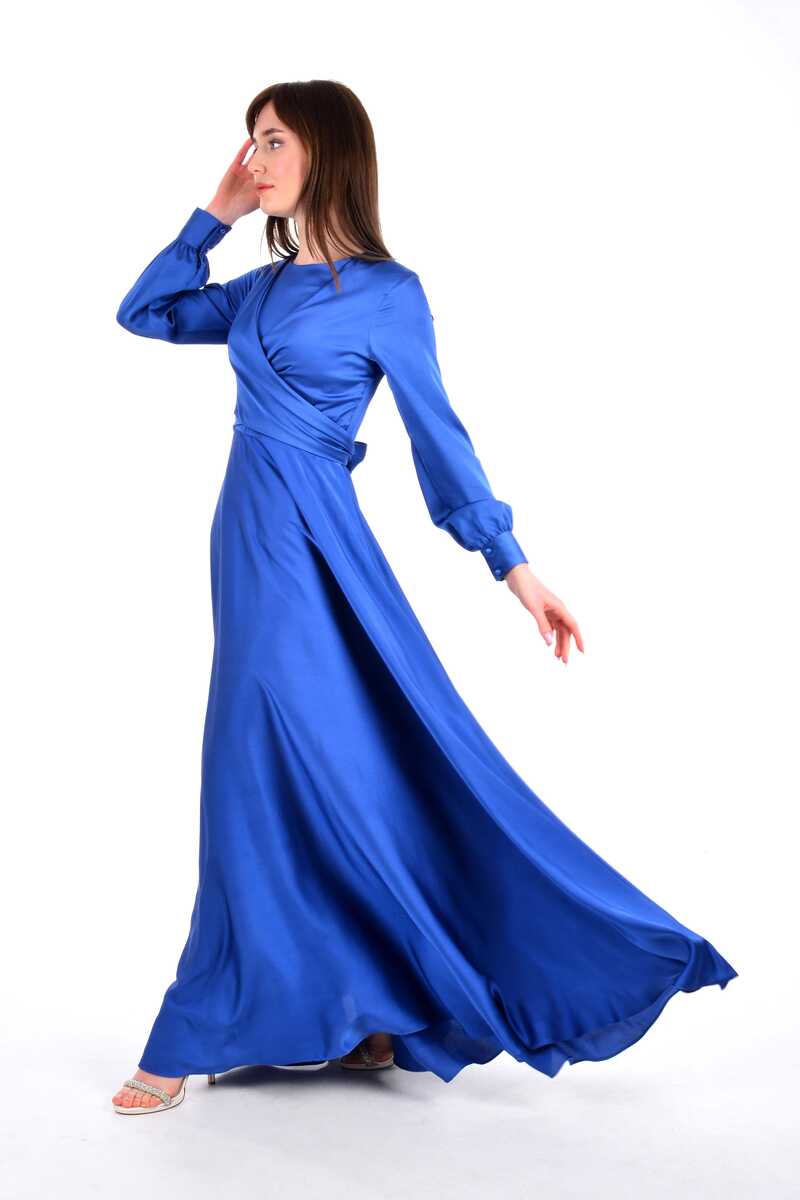 DMN 2122 Saten Dress Blue