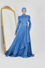 DMN 2626 Saten Dress Blue