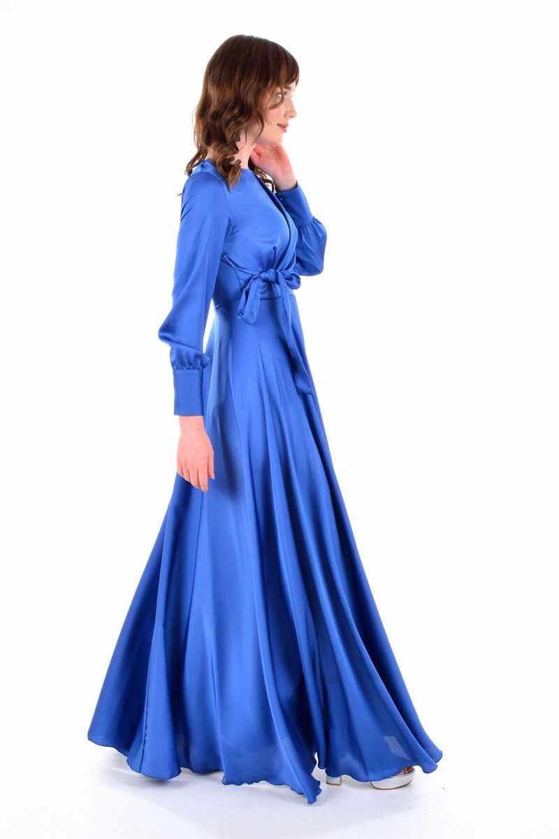 DMN 4222 Saten Dress Blue