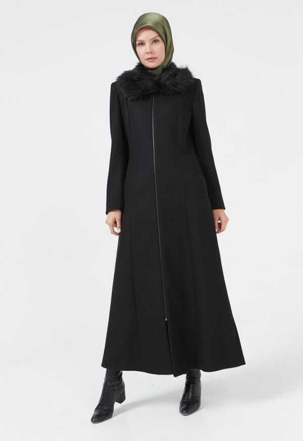 Faux Fur Black Long Coat
