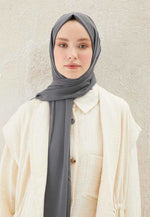 FRESH SCARFS MEDINA SILK SHAWL DARK GREY