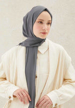 FRESH SCARFS MEDINA SILK SHAWL DARK GREY