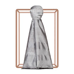 İpekevi 6609 Silver Thin Lurex Striped Silk Shawl