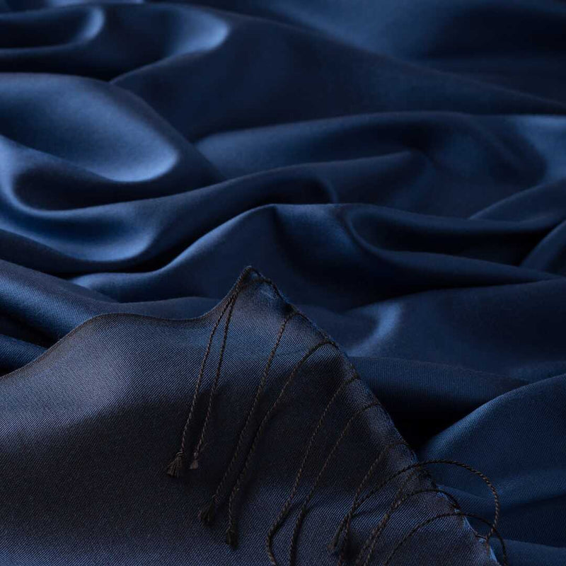Ipekevi 927 Ocean Blue Reversible Silk Shawl