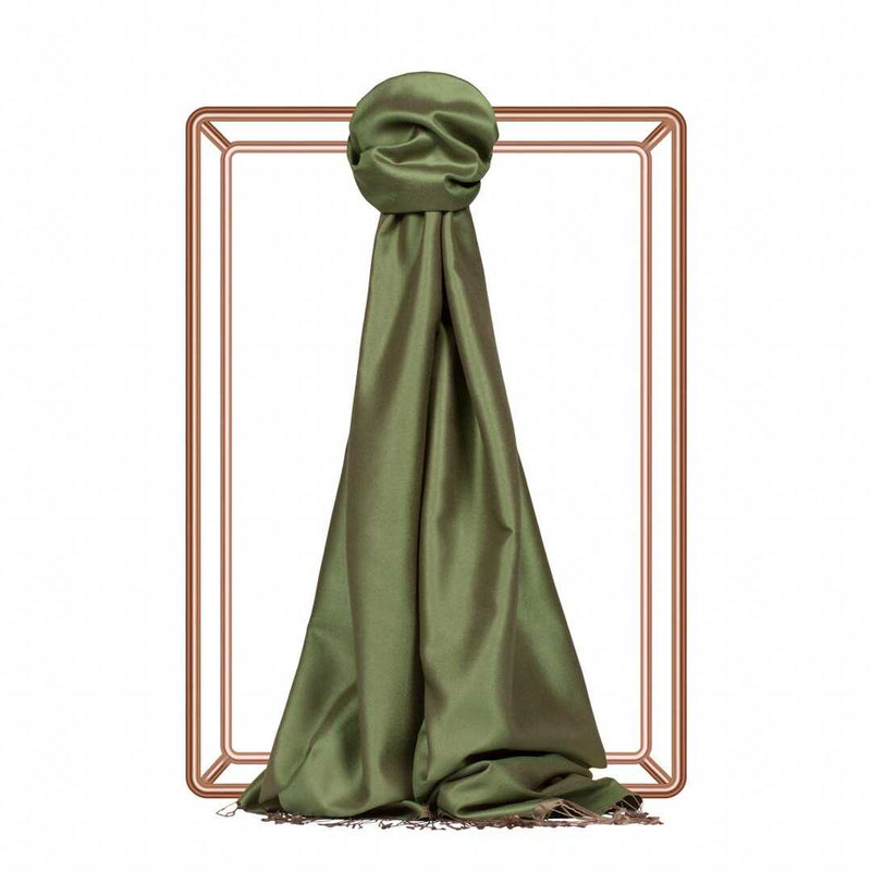 Ipekevi 927 Ottoman Green Reversible Silk Shawl
