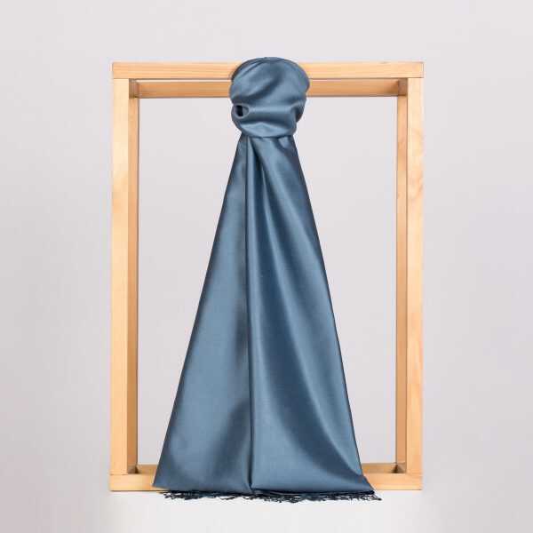 Ipekevi 927 Magnatic Blue Reversible Silk Shawl