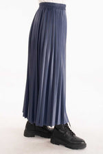 K&B 0002 Pleated Skirt Navy Blue