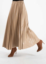 LVDR 42001 Leather Skirt Beige - Moda Natty