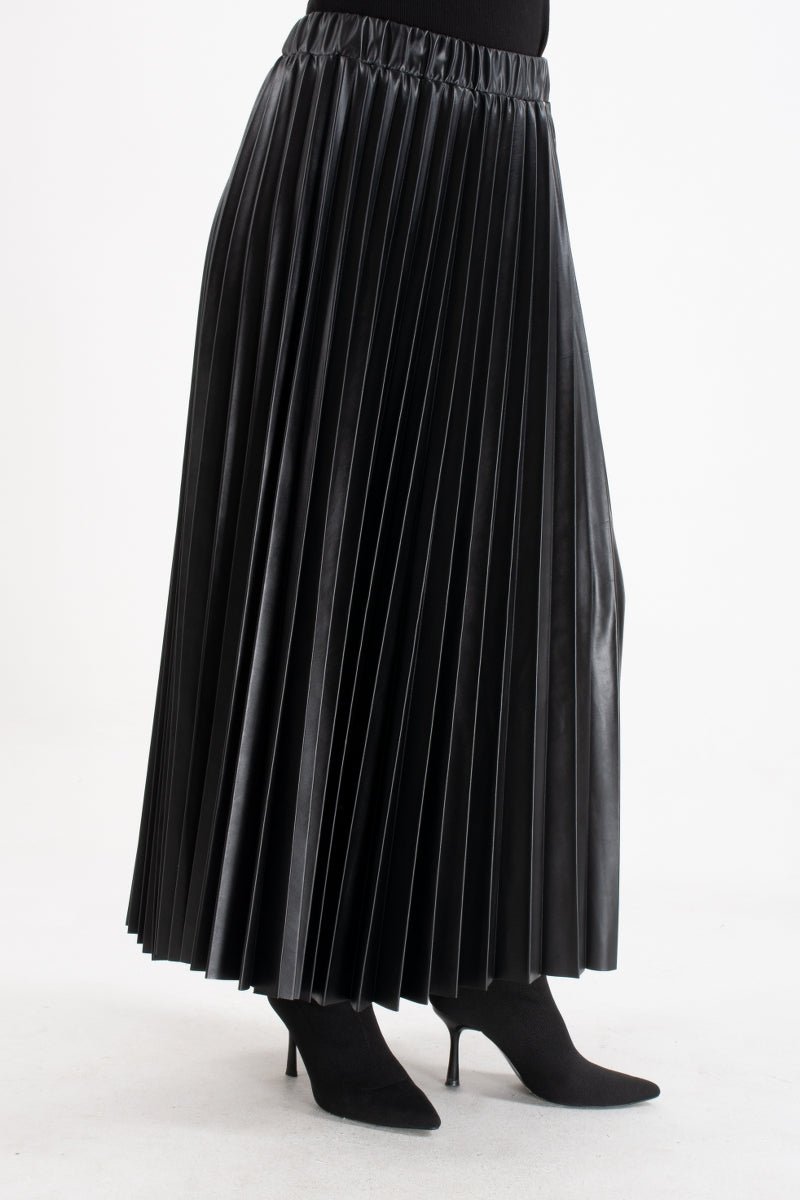 LVDR 42001 Leather Skirt Black - Moda Natty