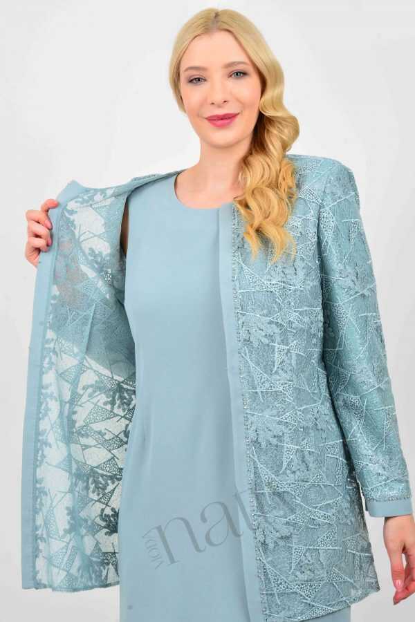 Moda Natty Dress with Lace Detailed Jacket - Moda Natty