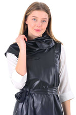 N&C 7031 Leather Vest Black - Moda Natty