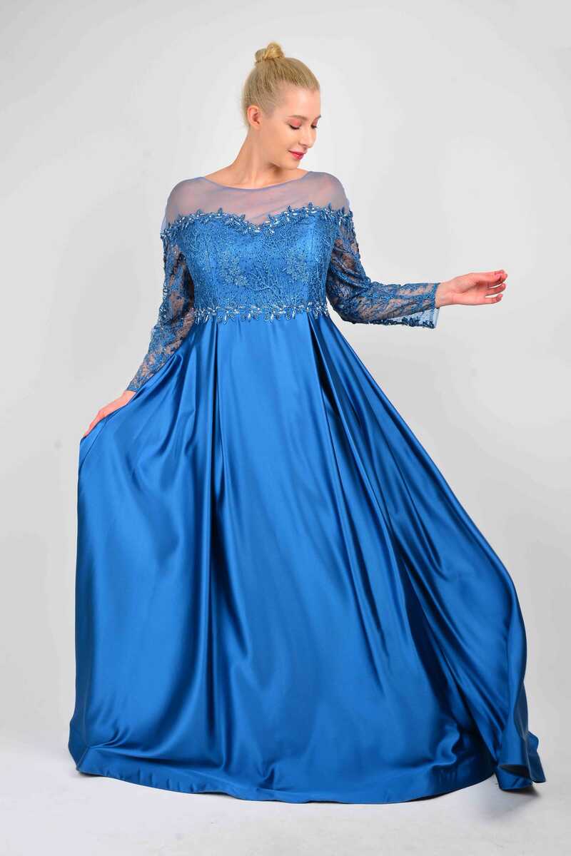 N&C Blue Plus Size Gown - Moda Natty