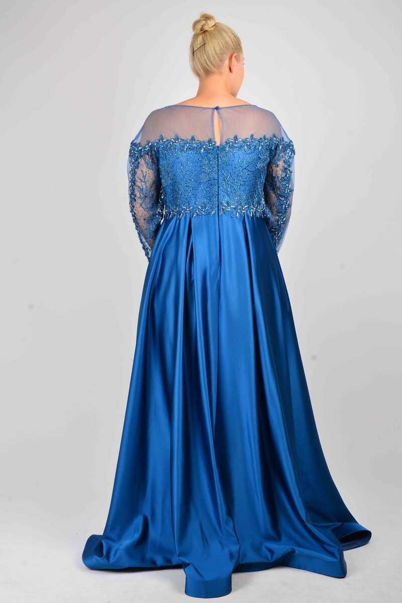 N&C Blue Plus Size Gown - Moda Natty