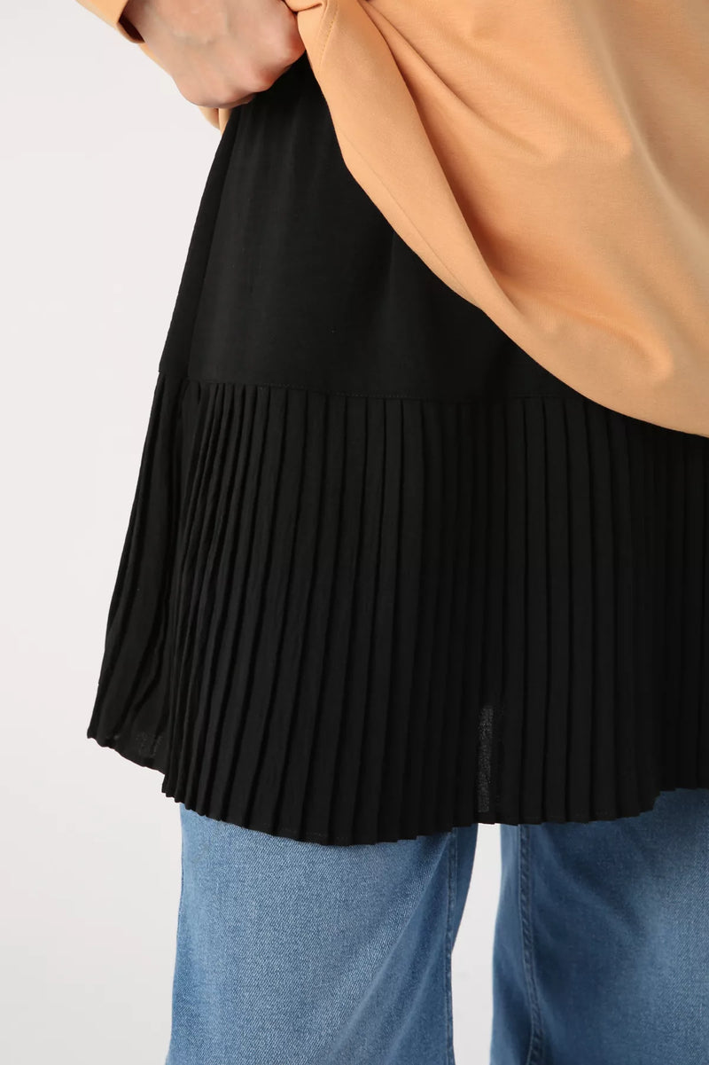 All Inner Pleated Skirt Black