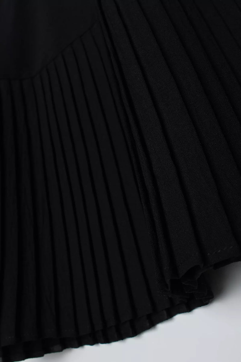 All Inner Pleated Skirt Black
