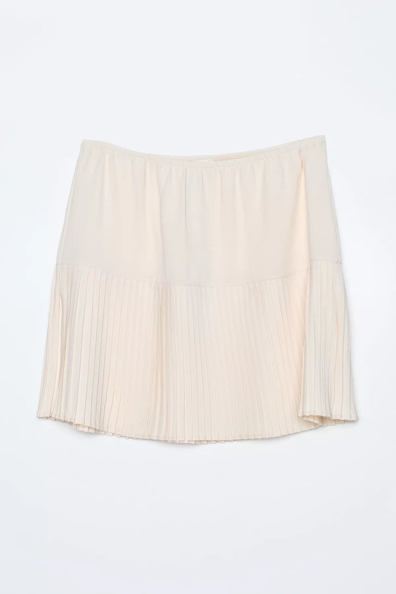 All Inner Pleated Skirt Ecru