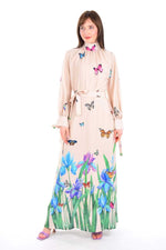 RSH 0035 Butterfly Dress Beige - Moda Natty