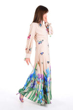 RSH 0035 Butterfly Dress Beige - Moda Natty