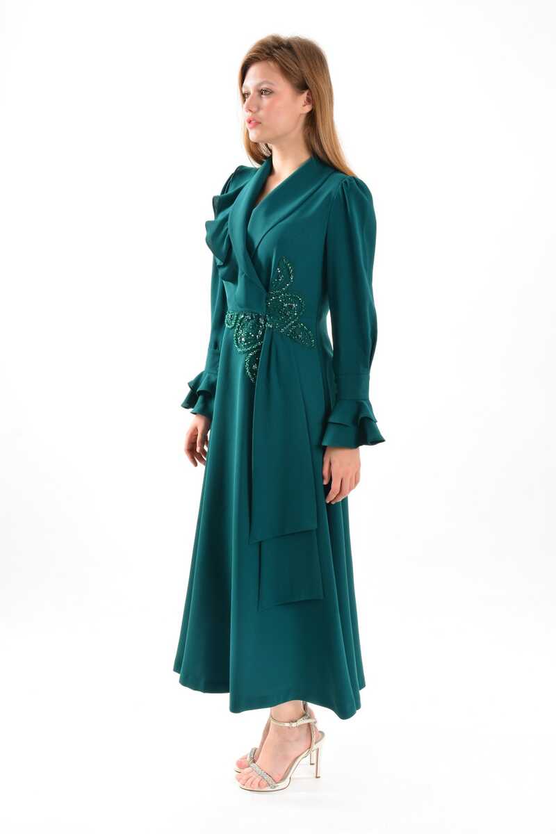 S&D 32340 Butterfly Dress Emerald - Moda Natty
