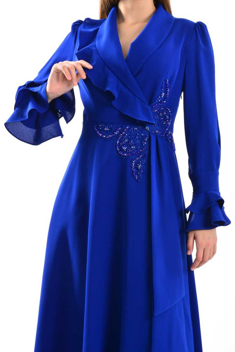 S&D 32340 Butterfly Dress Sax Blue - Moda Natty