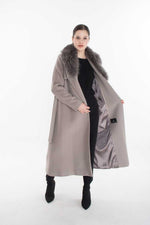 S&D 42376 Real Fur Coat Gray