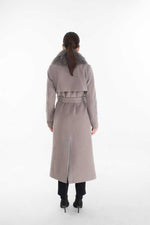 S&D 42376 Real Fur Coat Gray