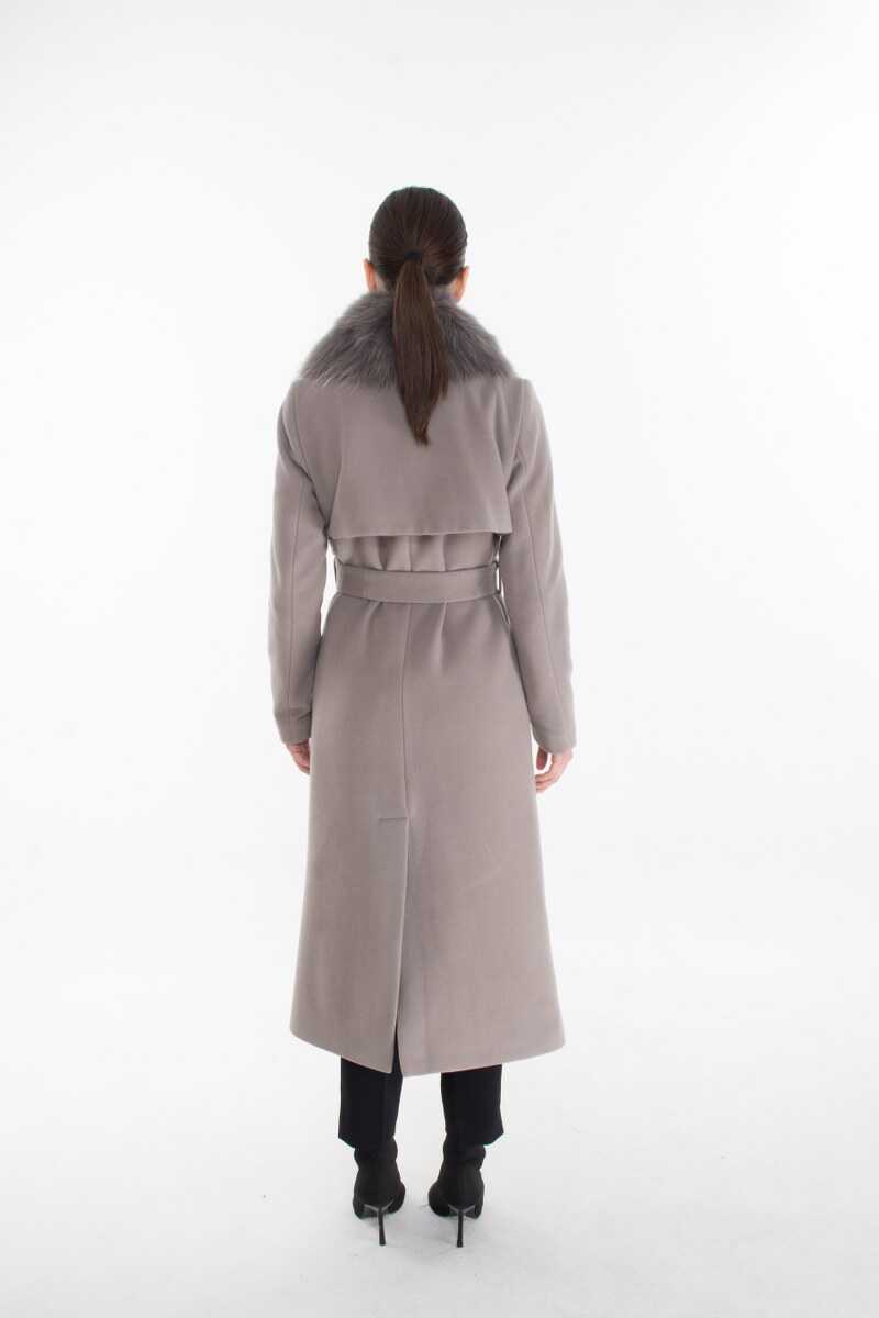 S&D 42376 Real Fur Coat Gray