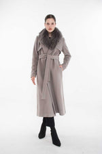 S&D 42376 Real Fur Coat Gray