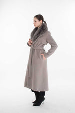 S&D 42376 Real Fur Coat Gray