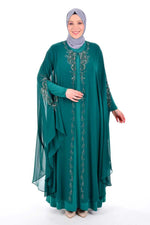 SMS 7955 Abaya Green - Moda Natty