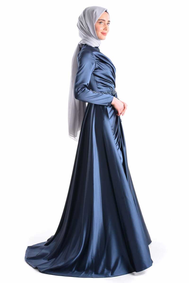 SRN 4238 Gown Navy Blue - Moda Natty