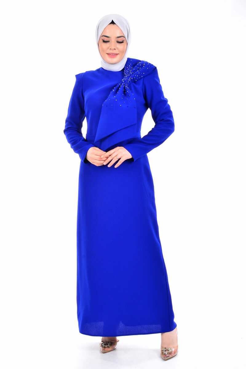 T&Y 3580 Irena Dress Blue - Moda Natty