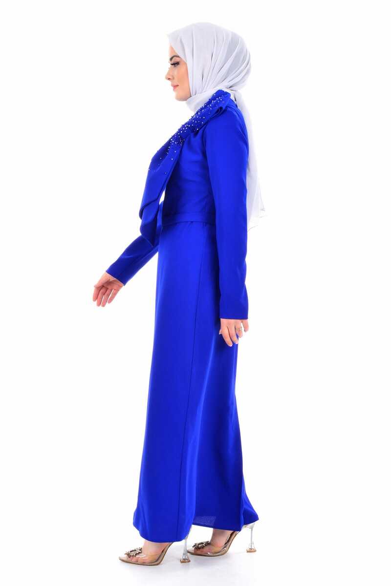T&Y 3580 Irena Dress Blue - Moda Natty