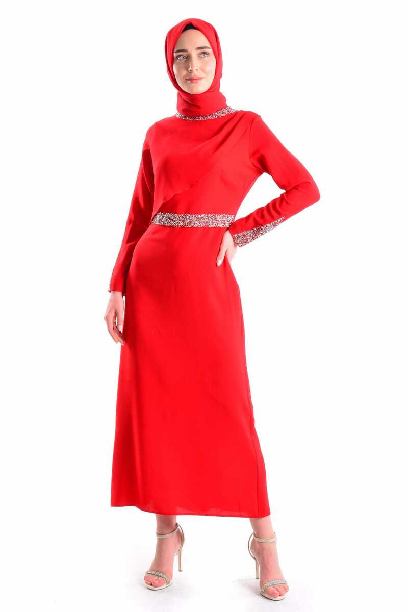 T&Y 3702 Dress Red - Moda Natty