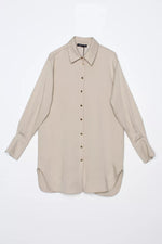 All Gold Buttons Tunic Beige