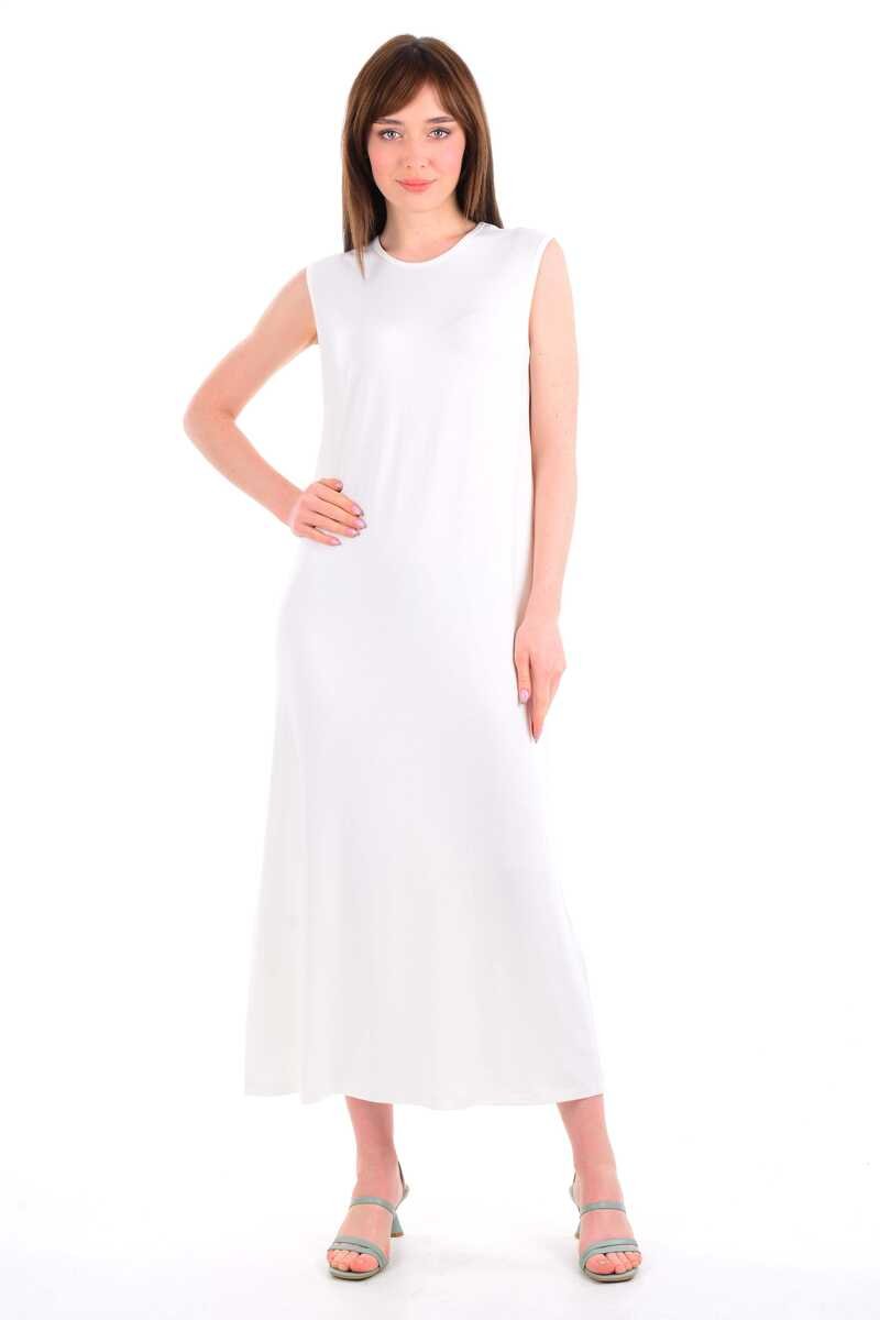 Zems 1884 Sleeveless İnner Dress White - Moda Natty